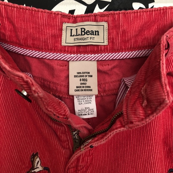 LL Bean Orange Cordoroy Mallard Duck Pants - Picture 4 of 4